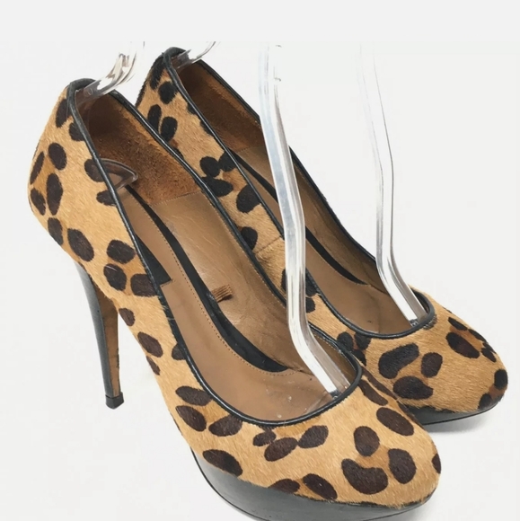 Zara Woman Pony Hair Heeled Platform Pumps 7.5 - Picture 5 of 9